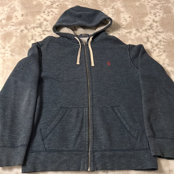 Dark blue zip up hoodie Mens Large - Picture 2 of 7